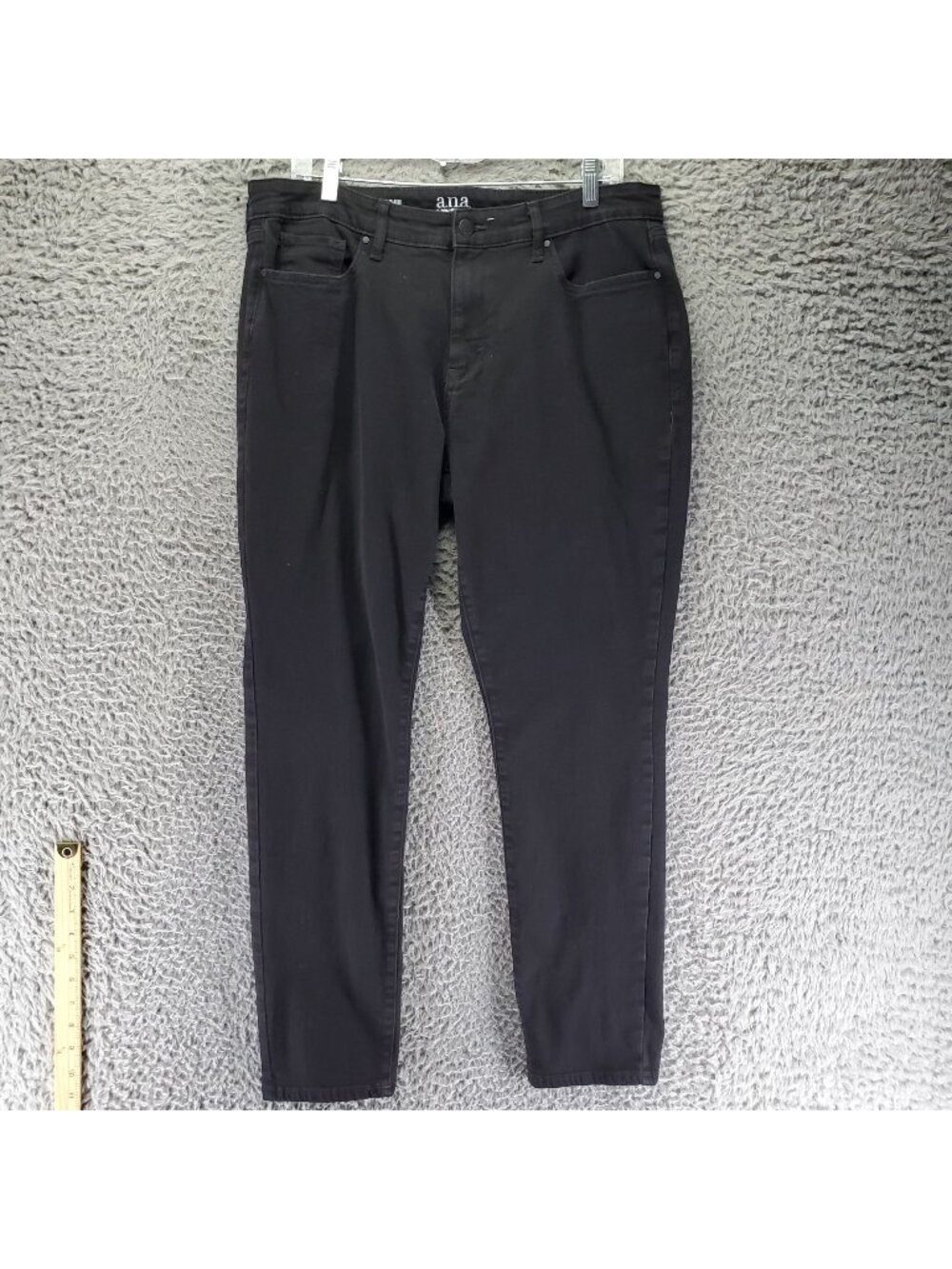 A.N.A Jeans Womens Size 16 Black Mid-Rise Skinny Stretch Denim